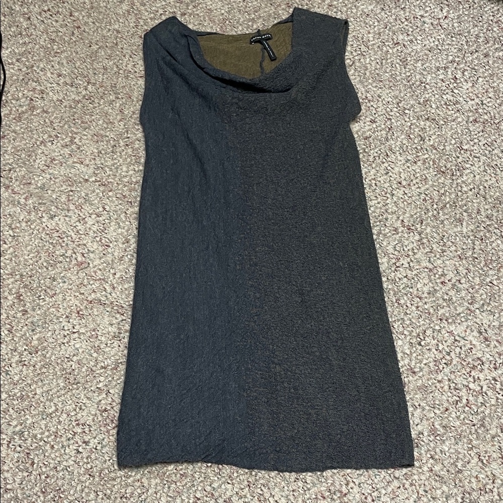 Sarah pacini Charcoal/brown wool Sleeveless Mini Dress/vest